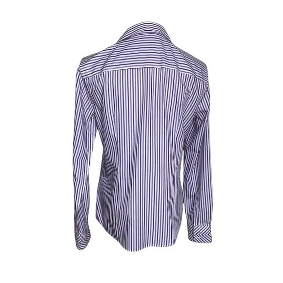 Brooks Brothers Purple White Striped Button Up Shirt Tailored Fit 8P 100% Cotton - Picture 3 of 5